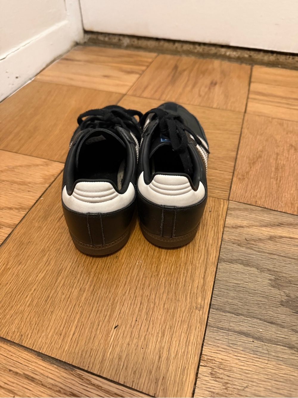 adidas Black sambas with White Logo Accent - Picture 4 of 5